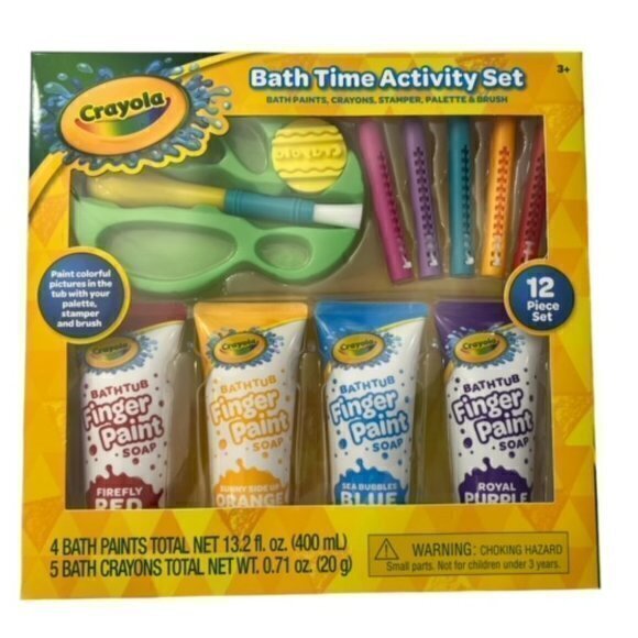SALE!! 2 for $15 Crayola Bath Time Activity‎ 4 Bath Paints Crayons Toddler KIDS - Picture 1 of 7